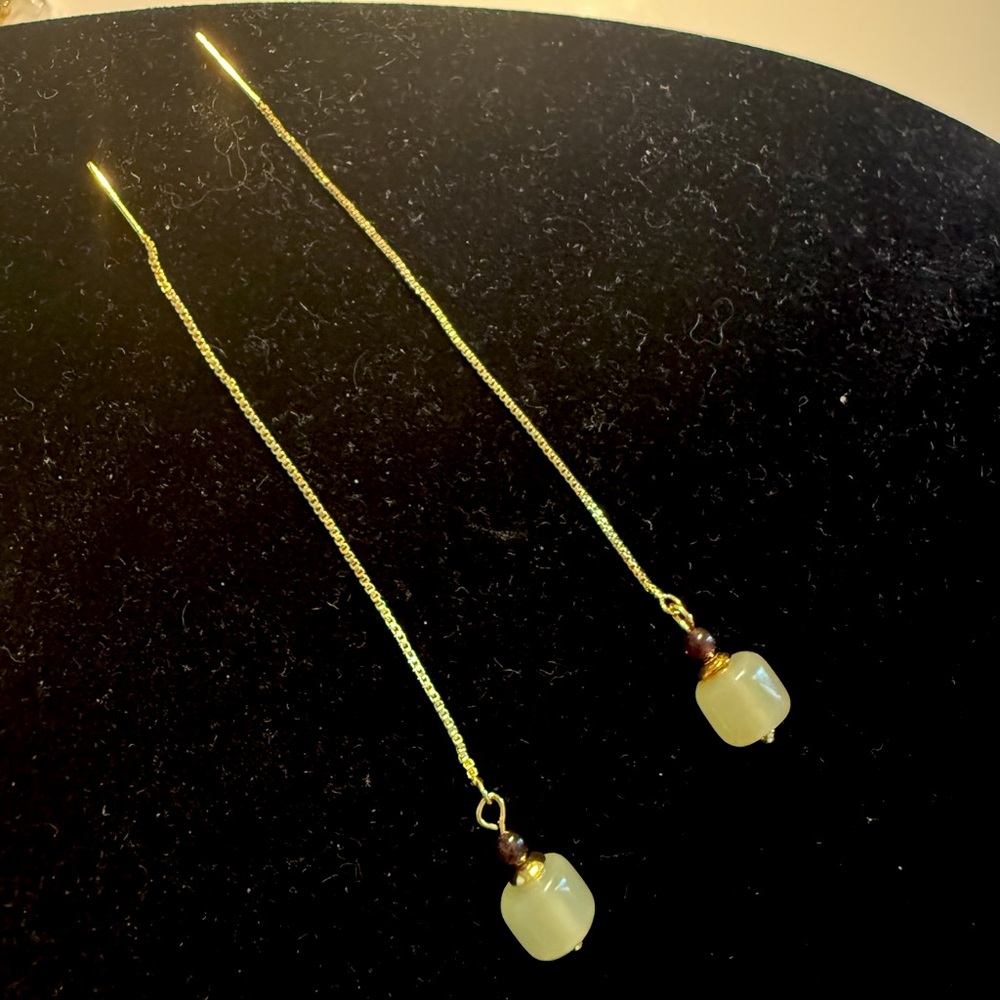 Hetian Jade Earrings - Picture 3 of 4